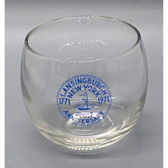 Roly Poly Glass Lansingburgh NY New York 200th Anniversary  1771-1971 - Picture 1 of 5